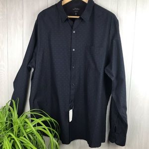Marc Anthony slim fit blue long sleeve button down collared casual dress shirt